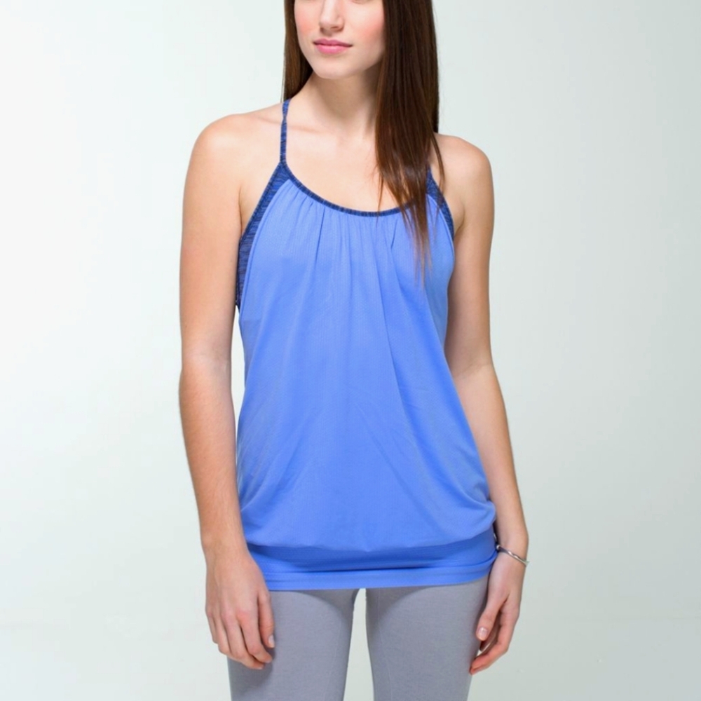 #72 - Lululemon No Limits Tank Top Lullaby/ Wee Are From Space Cadet Blue Size 4